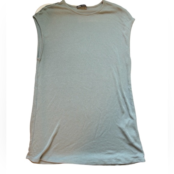 Zara Knit Sleeveless Light Blue Top - Picture 1 of 8
